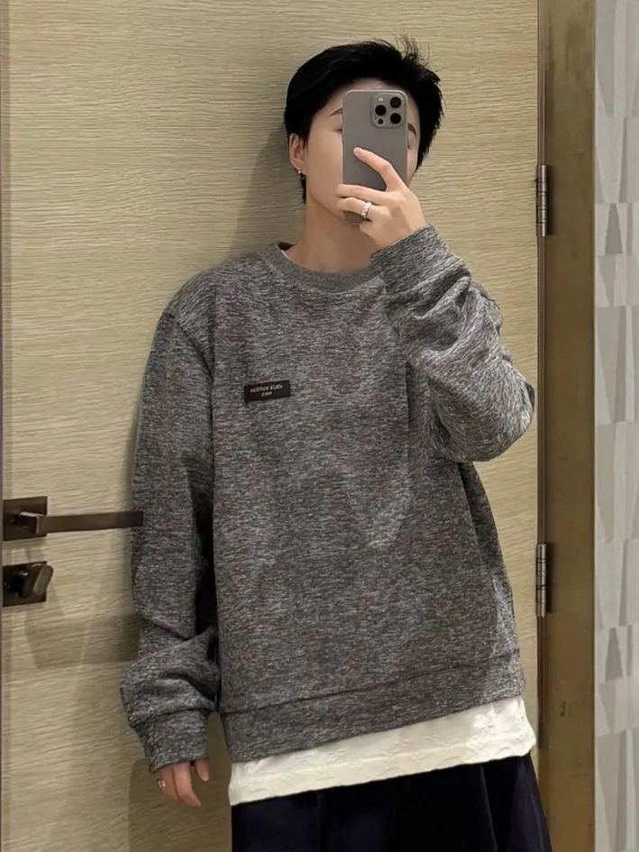 Louis Vuitton/Louis Vuitton Gray all-over reflective printed crew neck sweatshirt